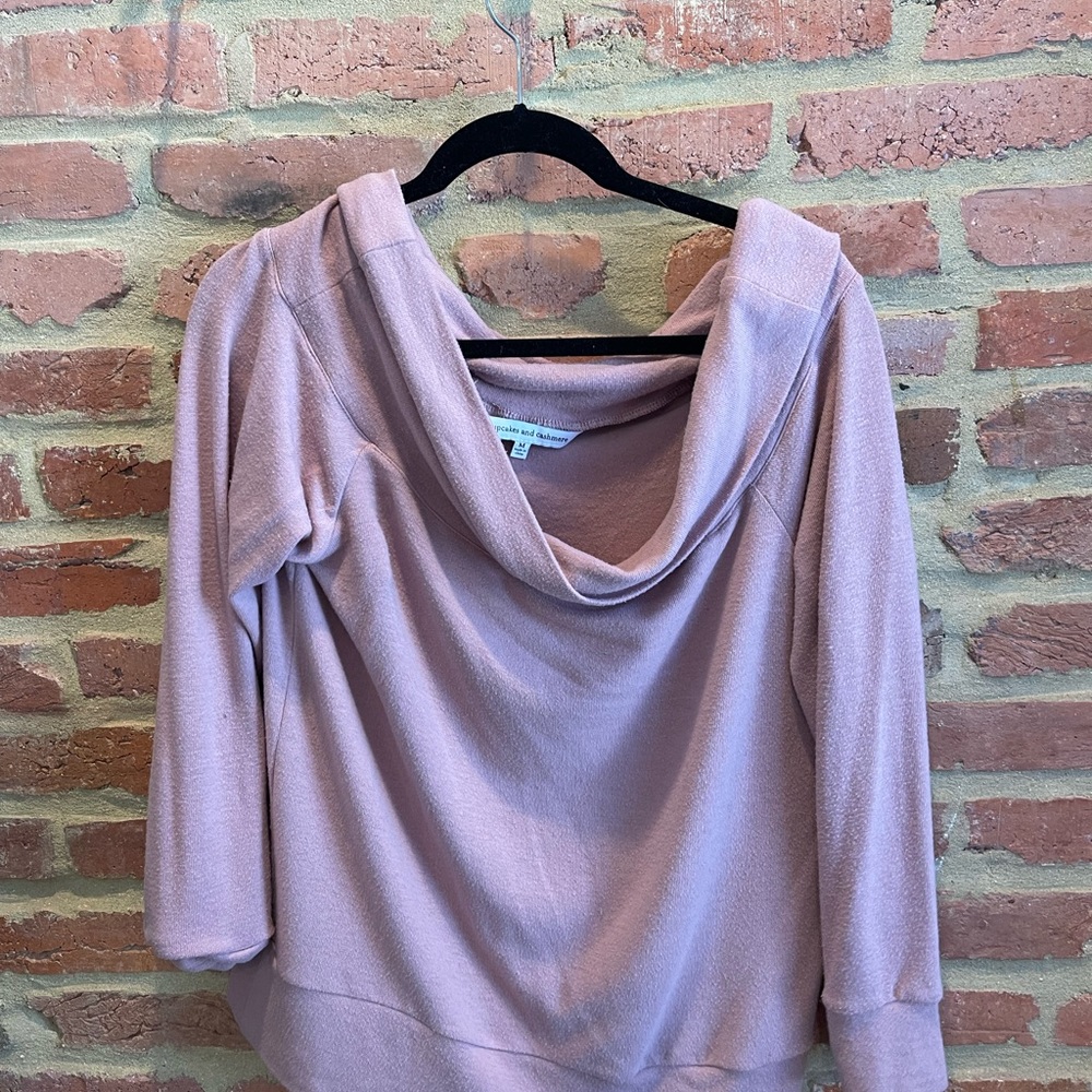 Cupcakes and Cashmere off the shoulder sweater